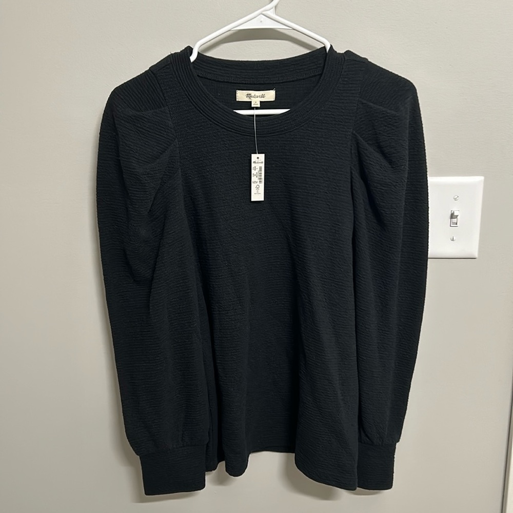 Madewell Pleated-Sleeve Top NWT